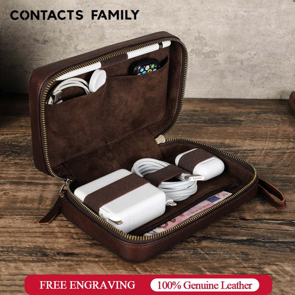 Genuine Leather Portable USB D - Electronics Gadgets Bag บทวิจารณ์และราคา
