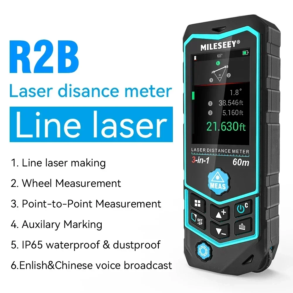 Mileseey R2B 60M USB Charging  - Laser Distance Measure บทวิจารณ์และราคา