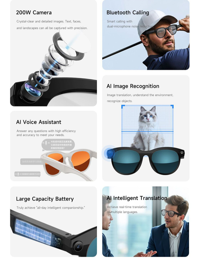 Lenovo Smart AI Glasses 1200MP - Smart Glasses Ar บทวิจารณ์และราคา
