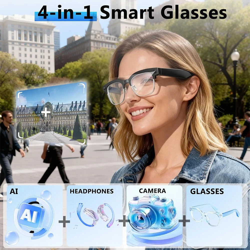 4K Smart AI Glasses 8MP Camera - Smart Glasses Ar บทวิจารณ์และราคา
