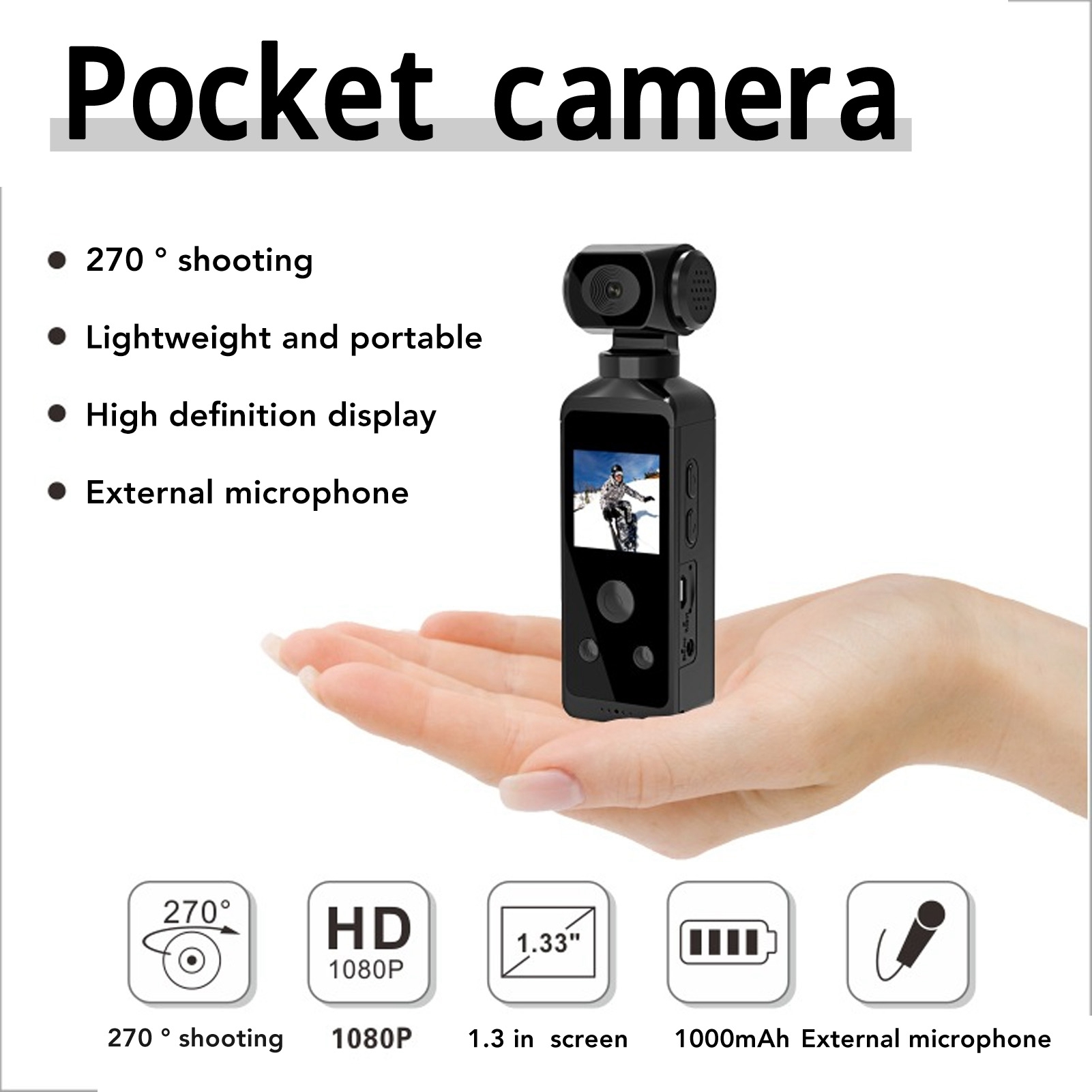 Camera 4K HD 270° Rotatable An - Action Camera 4K บทวิจารณ์และราคา