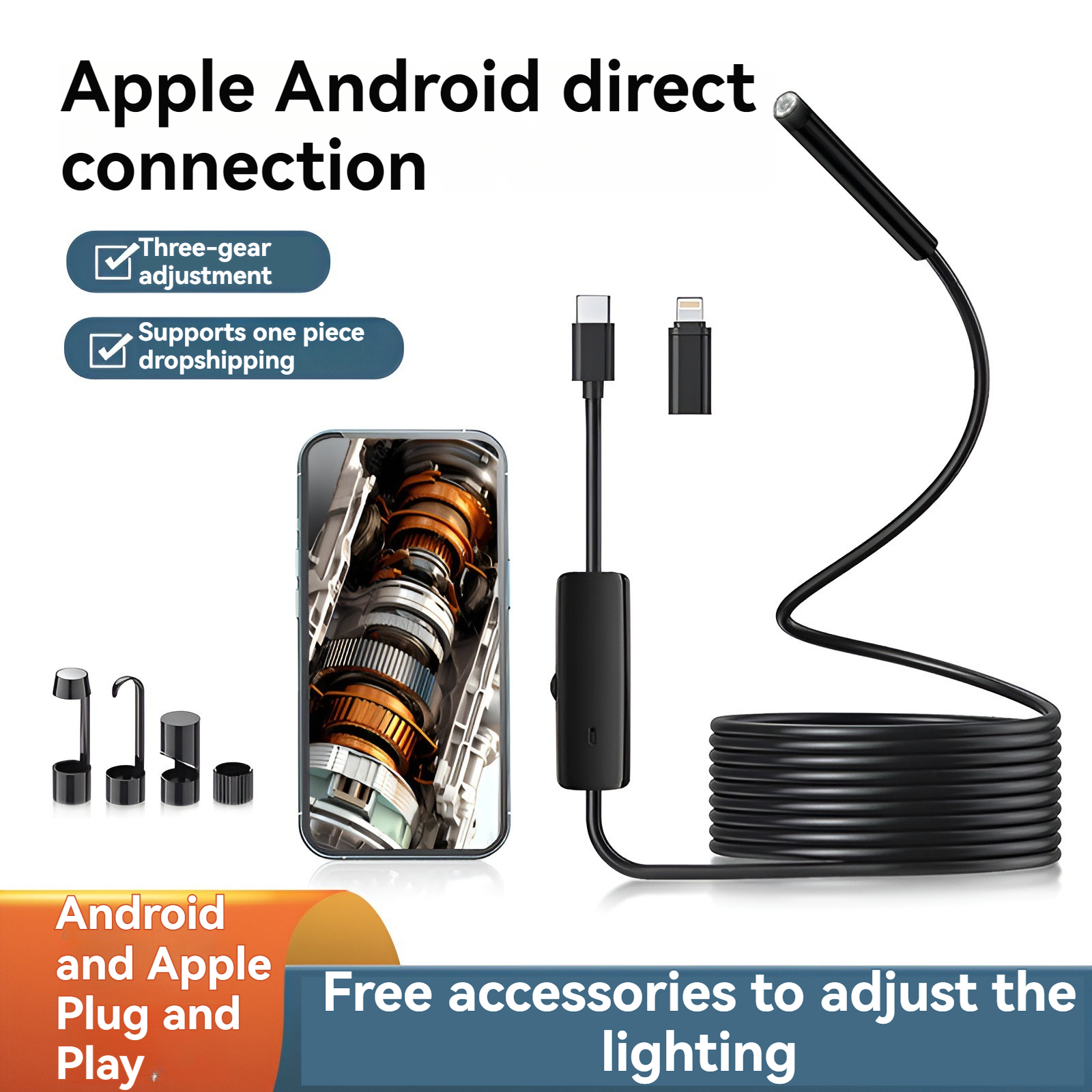 8mm Lens Industrial Endoscope, - Usb Microscope Digital บทวิจารณ์และราคา