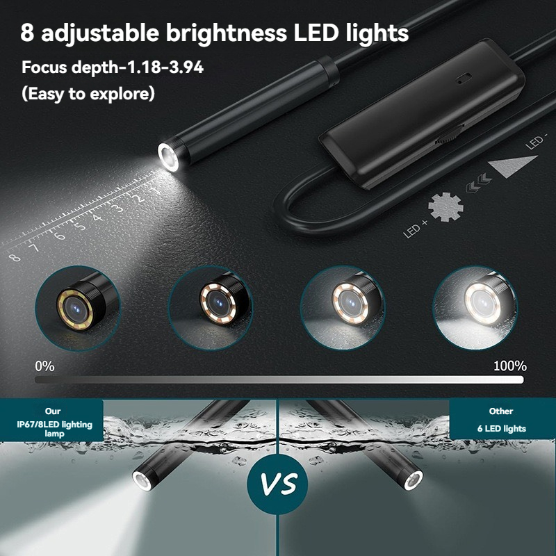 8mm Lens Industrial Endoscope, - Usb Microscope Digital บทวิจารณ์และราคา