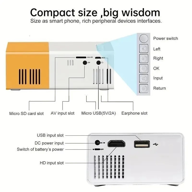 110V-220V Portable TV Projecto - Mini Projector Portable บทวิจารณ์และราคา