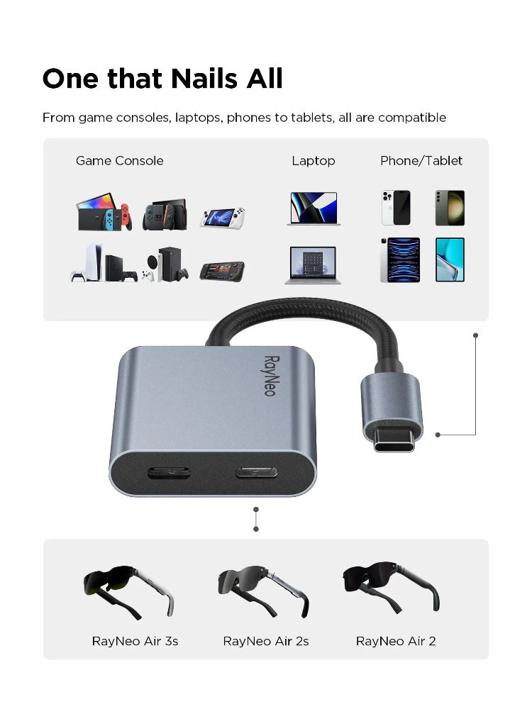 RAYNEO USB-C Adapters PD Fast  - Smart Glasses Ar บทวิจารณ์และราคา