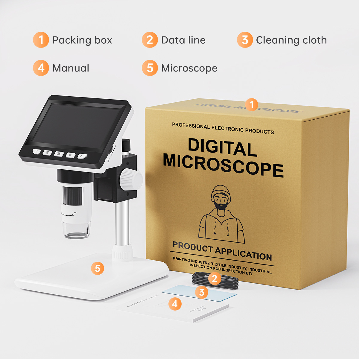 4.3-Inch Portable Electronic D - Usb Microscope Digital บทวิจารณ์และราคา