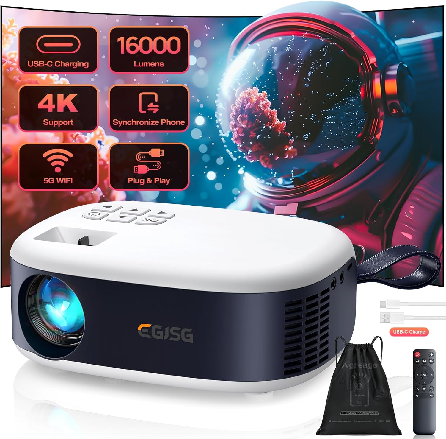 Mini Projector with WiFi and B - Mini Projector Portable บทวิจารณ์และราคา