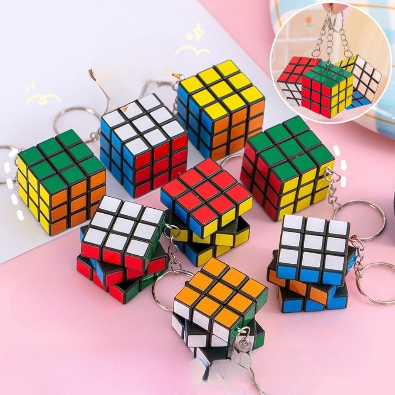 Mini 3x3 Magic Cube Keychain P - Electronics Gadgets Bag บทวิจารณ์และราคา