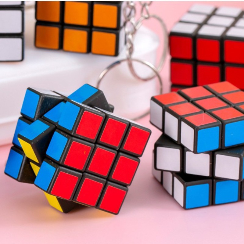 Mini 3x3 Magic Cube Keychain P - Electronics Gadgets Bag บทวิจารณ์และราคา
