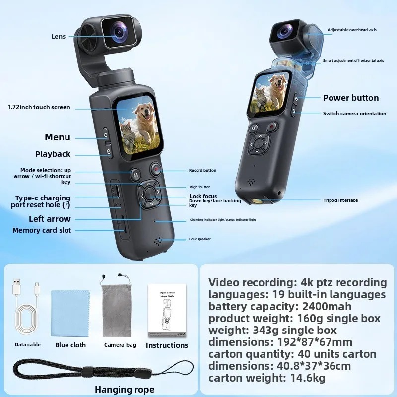 4K HJD05 Pocket 3 Camera with  - Action Camera 4K บทวิจารณ์และราคา