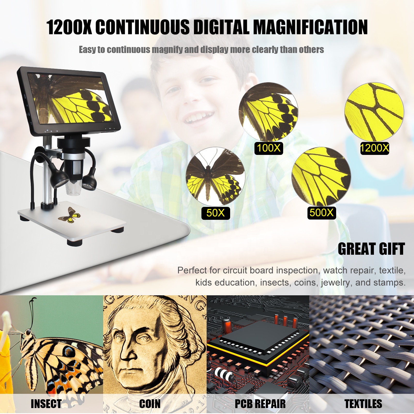 Digital USB Microscope 1600X M - Usb Microscope Digital บทวิจารณ์และราคา