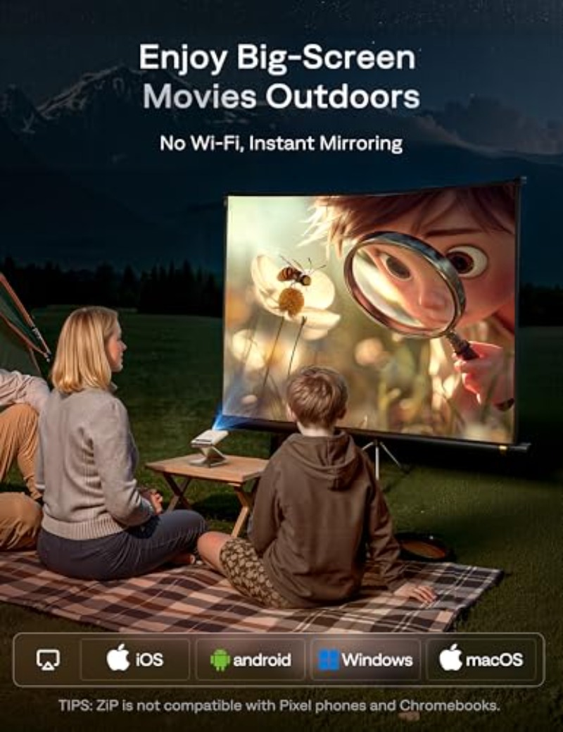 Yinzam ZIP Gold Tri-Fold Porta - Mini Projector Portable บทวิจารณ์และราคา