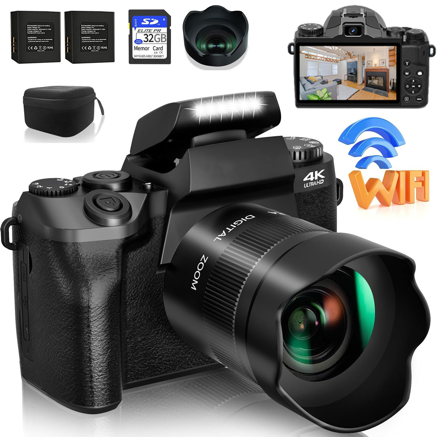 64MP Digital Camera SLR DSLR F - Action Camera 4K บทวิจารณ์และราคา