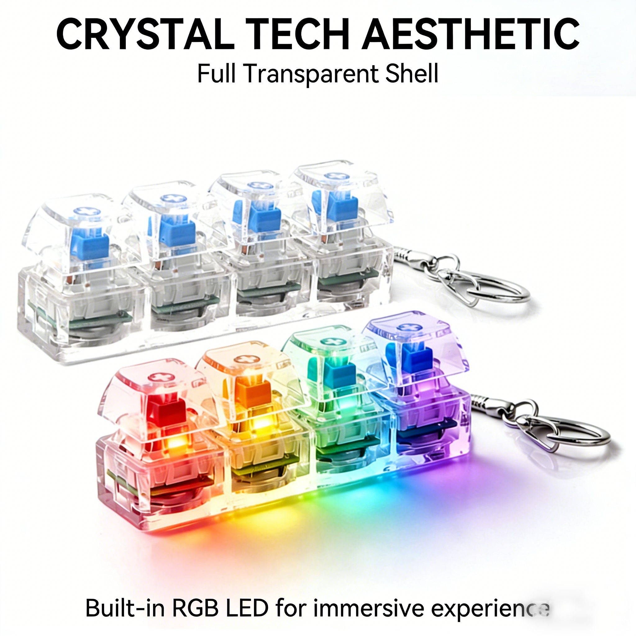 Transparent RGB Clicker Keycha - Electronics Gadgets Sale บทวิจารณ์และราคา