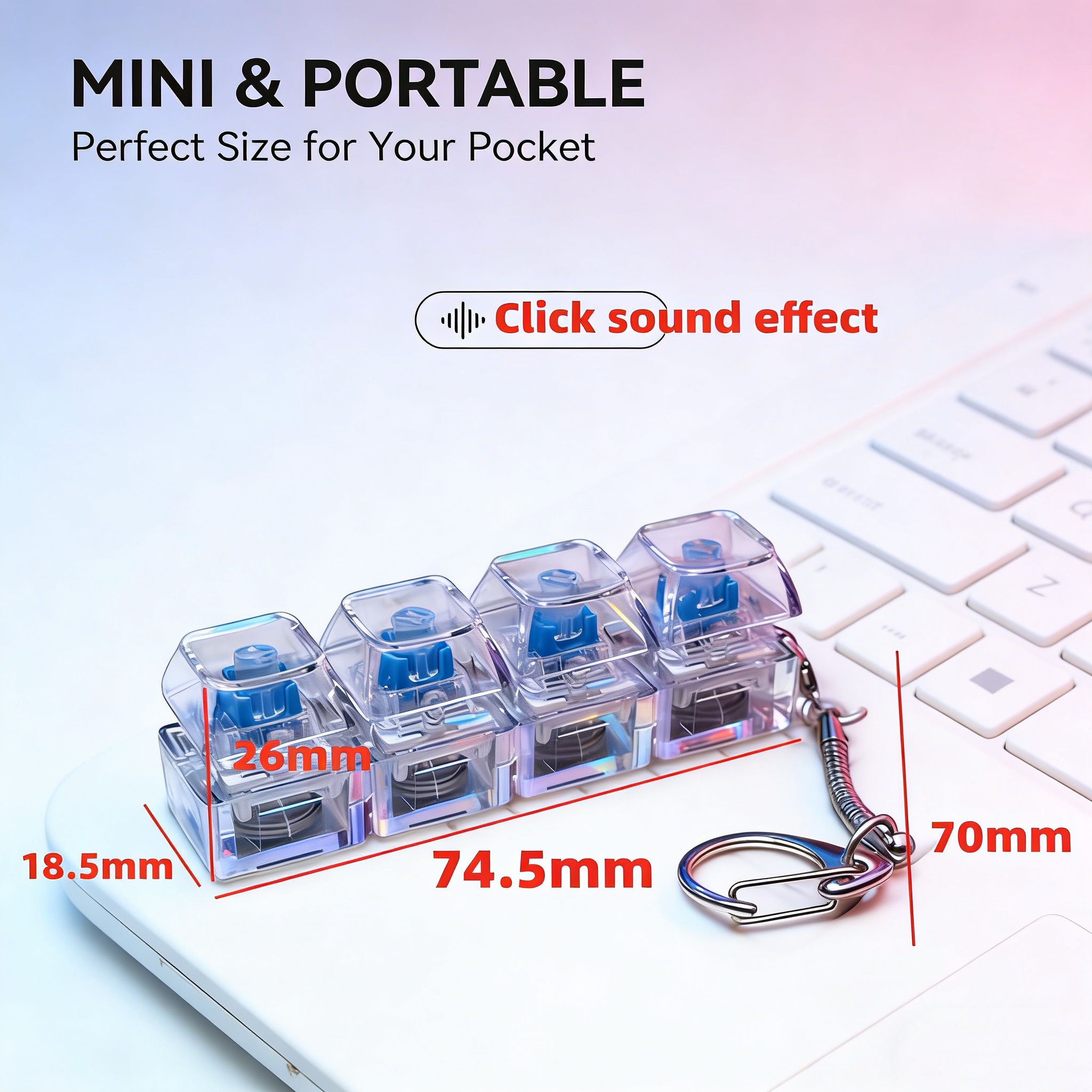 Transparent RGB Clicker Keycha - Electronics Gadgets Sale บทวิจารณ์และราคา
