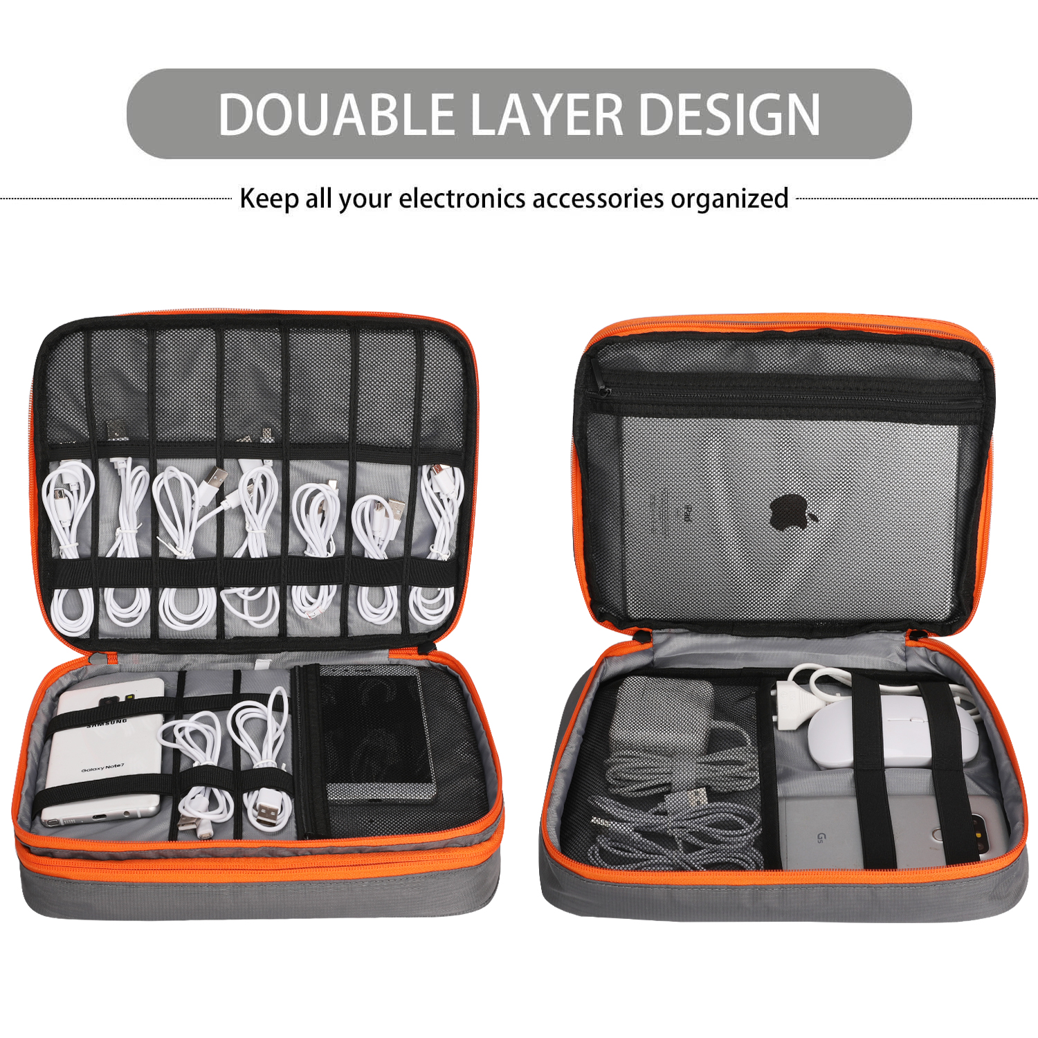 Double Layers Large Capacity T - Electronics Gadgets Bag บทวิจารณ์และราคา