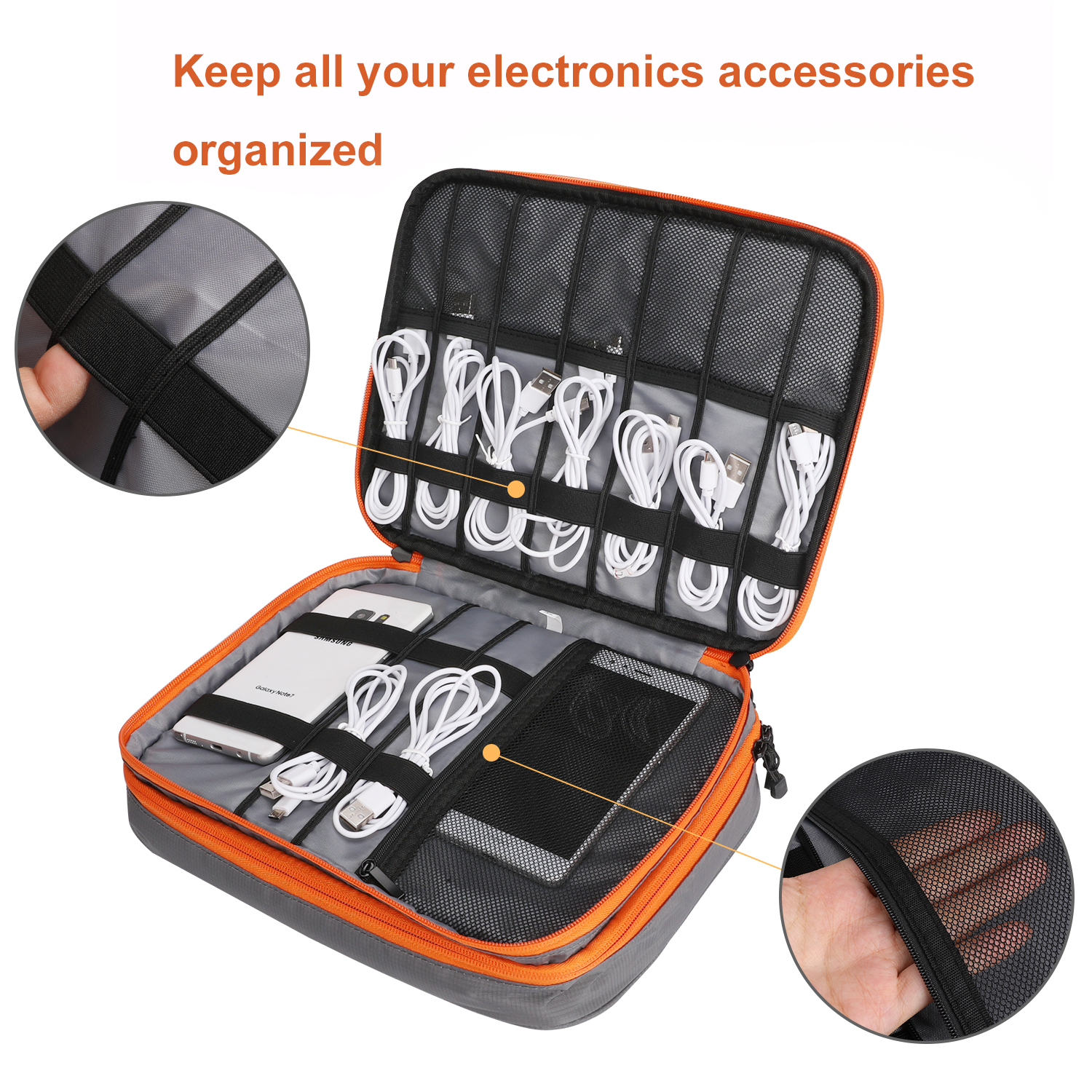 Double Layers Large Capacity T - Electronics Gadgets Bag บทวิจารณ์และราคา